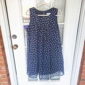 Emma & Michelle Navy & White Polka Dot Flowy Dress